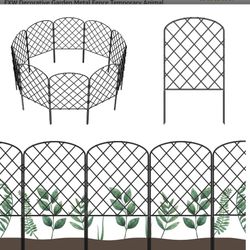 10 Pack Decorative Garden Fence, Total 10ft(L) x 24in(H) Animal Barrier Border, Rustproof Metal Wire Section Edging Fencing Panel for Outdoor Patio Ga