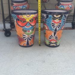 Talavera Pots Mexican Pottery