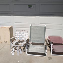 FREE Three Folding Chairs, Metal Cabinet