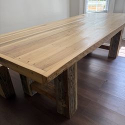 Custom Solid Wooden Table And Bench 