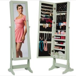 Jewelry Armoire Cabinet with Full Length Mirror