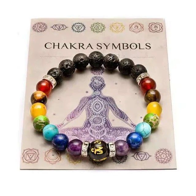7 Chakra Men Women Healing Natural Crystal Gemstone Yoga Energy Beads Bracelet