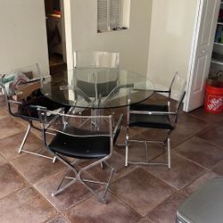 Glass Table and Chair Set