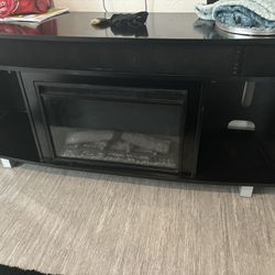 Fireplace And Sound Bar Tv Stand