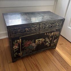 Chinese Vintage Hand Painted Jewelry or Collector Cabinet