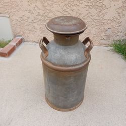 Antique Galvanized Milk Can
