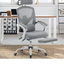 Grey And White Ergonomic Office Chair