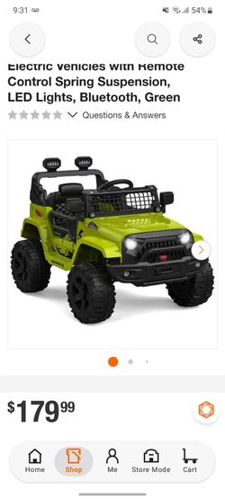 Kids Electric Ride-On Jeep Truck Green