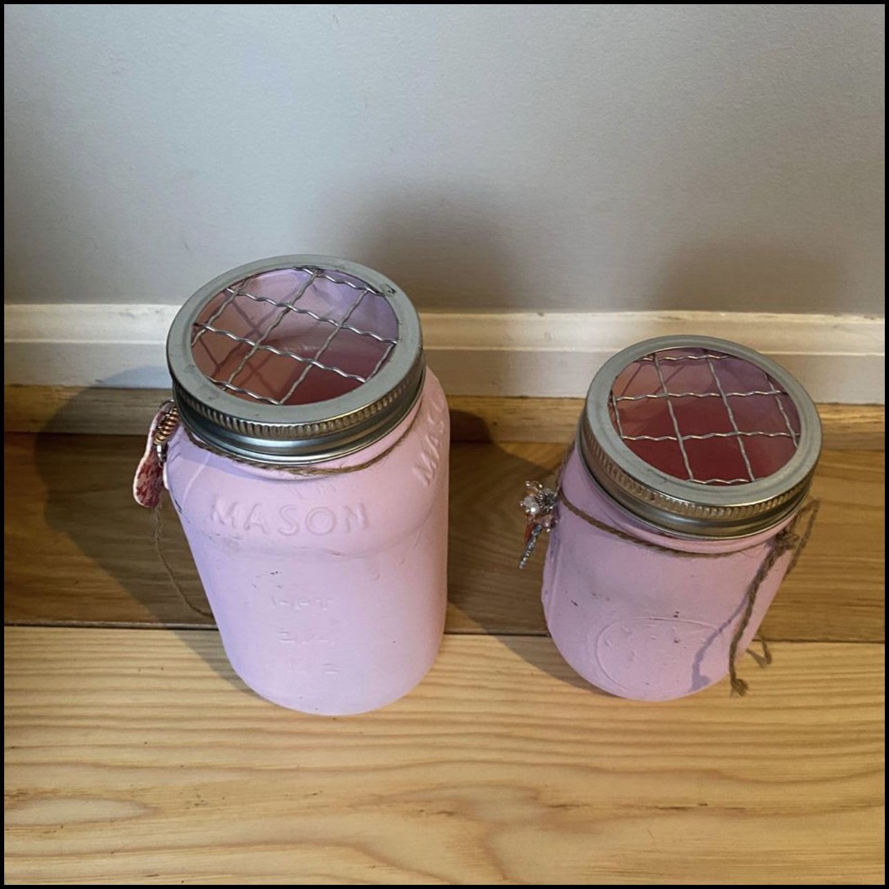 Cute set of 2 Decorated mason Jars!