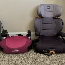 Chicco highback and Graco Backless Booster Seats