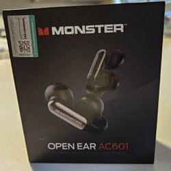 MONSTER OPEN EAR AC601 EARBUDS, BLACK