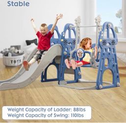 4-in-1 Slide and Swing Set for Kids Baby Slide Indoor & Outdoor Toddler Slide 1-6 years old