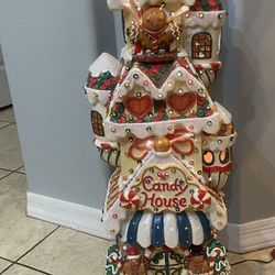 Adorable 33” Candy house Music Box.  Plays 7 Christmas Songs Continually 