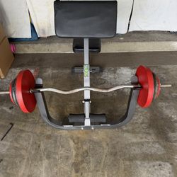 Curl Bench  W/100lbs. Iron Weights 