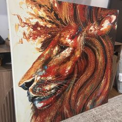 Large Lion Canvas Art
