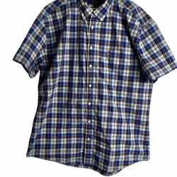 Tommy Hilfiger Men's Classic Fit Short Sleeve Plaid Shirt Size 2XLarge L