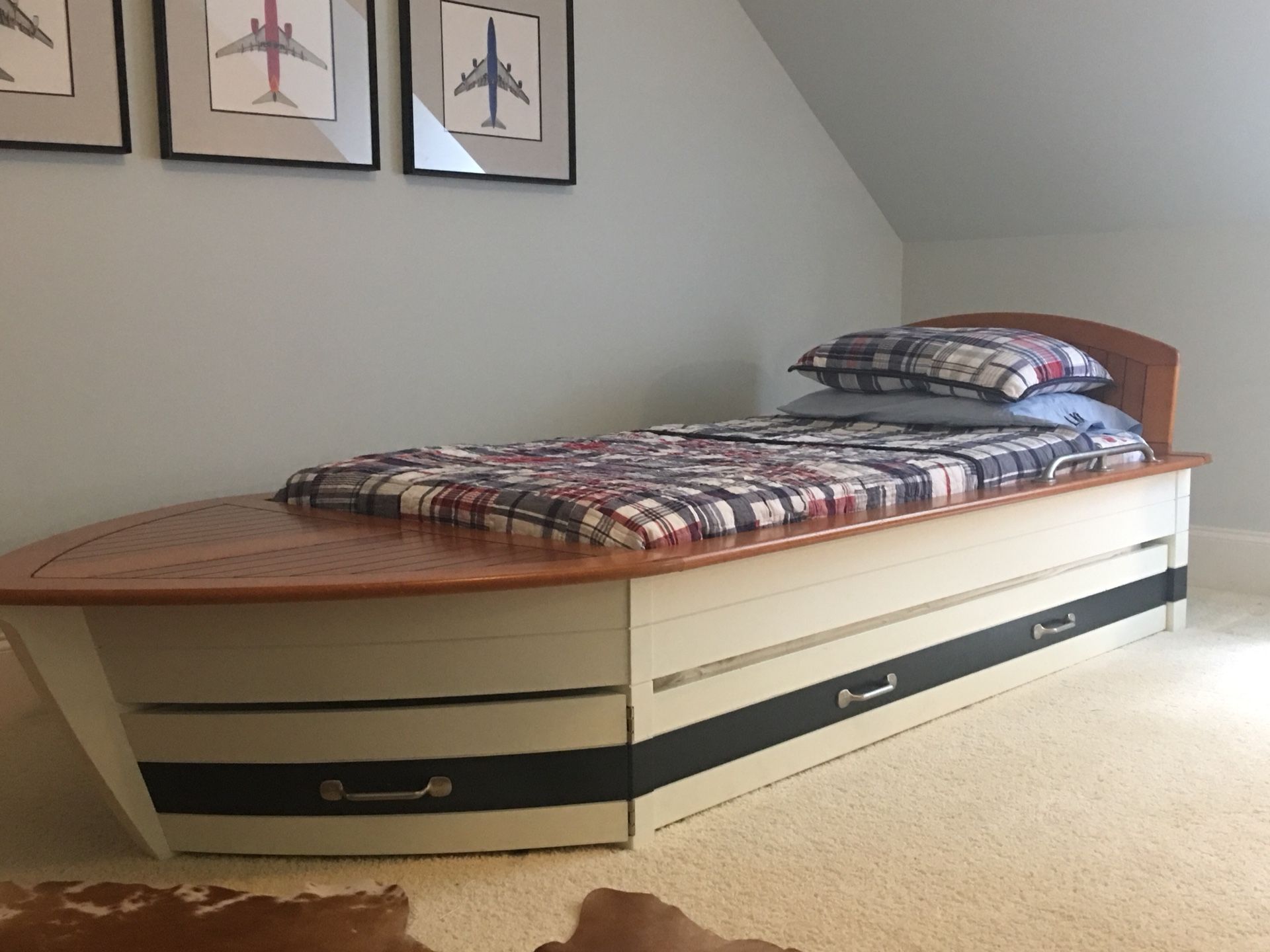 Pottery barn boat bed and dresser
