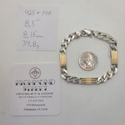 14k Gold And Silver Bracelet 