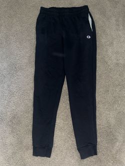 Champion Fleece Sweatpants Black with Gray Panel