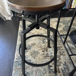 2 Bar Stools (adjustable 25-30 Inches Tall) 