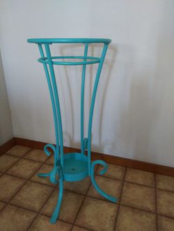 PLANT STAND VINTAGE TURQUOISE
