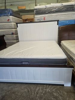 King size bed with matress good condition  $350