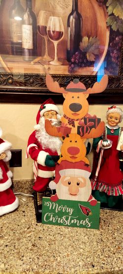 NEW 31' TALL ARIZONA CARDINALS  SANTA STACK LEANER