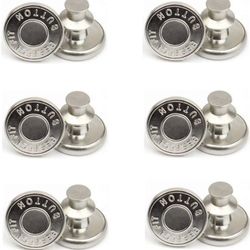 12 Sets Replacement Jean Buttons Elegant Design, No Sew Instant Button Detachable Pants Button Pins, Removable Metal Button to Extend or Reduce Pants