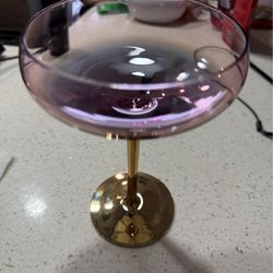 Set of 4 purple gold monochrome cocktail glasses