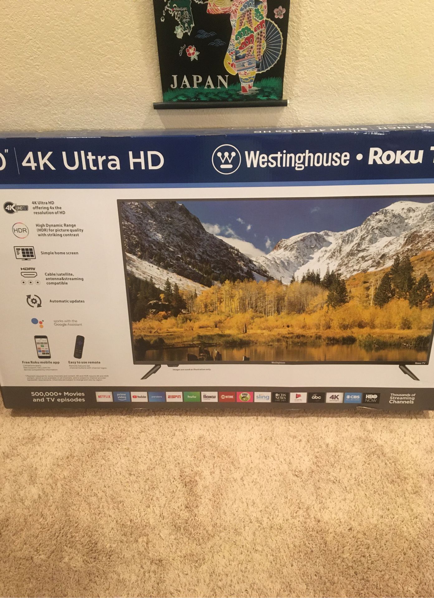 Westinghouse 50” 4k Ultra HD Roku tv