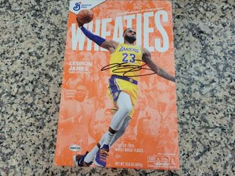 Autographed Wheaties box LeBron James