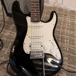 Fender Squire Strat W/ Amp + Case