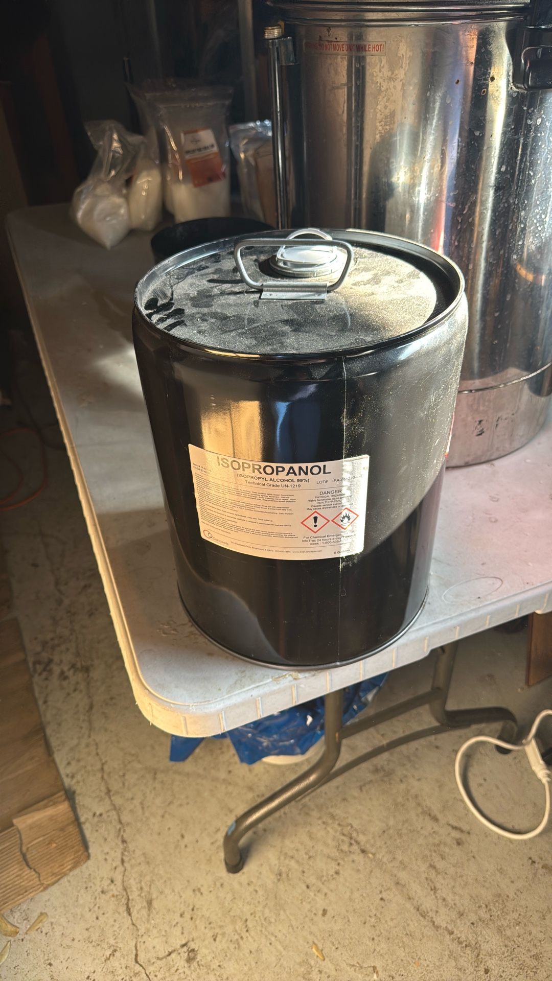 5 Gallons Isopropanol Alcohol 99% Technical Grade UN-1219