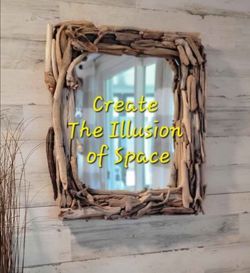 3037🦀24"L x 21" MIRROR Handcrafted with Pieces of Driftwood