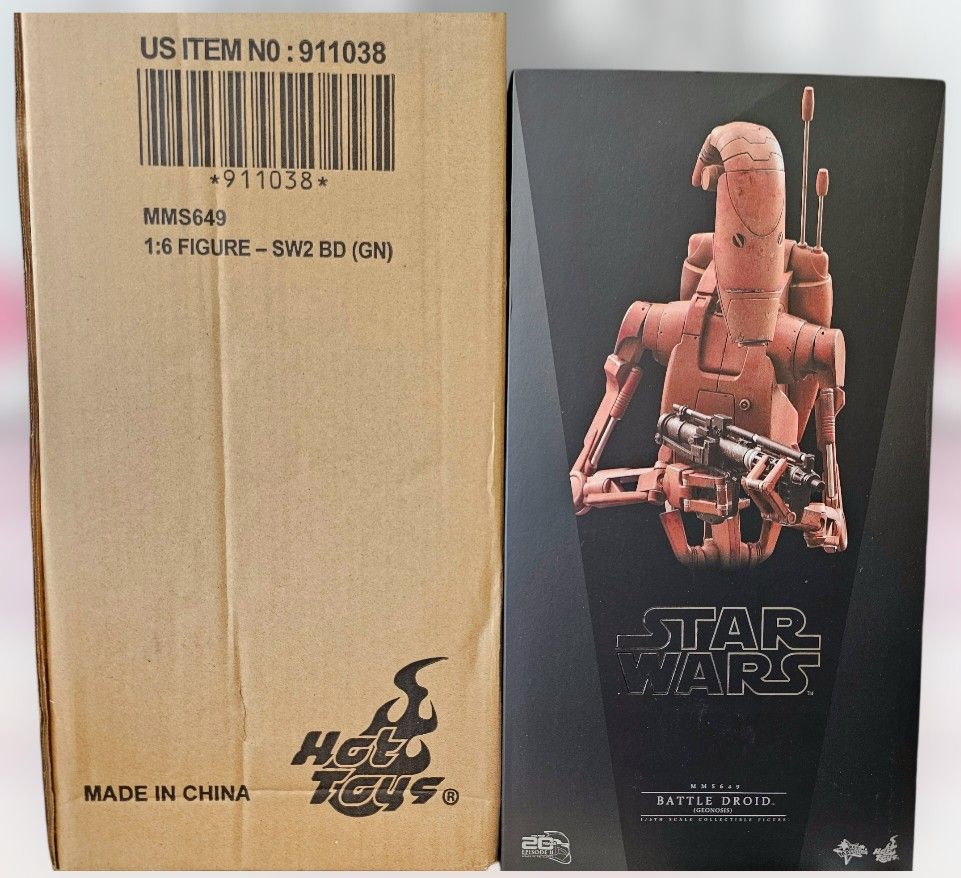 Hot Toys Star Wars Attack of the Clones Battle Droid AOTC MMS649 EMPTY BOX ONLY!