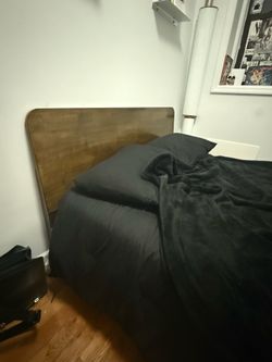 Solid Wood Platform Bed Frame, Mid-Century Modern