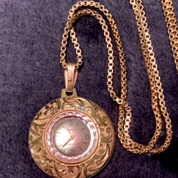 Caravelle Pendant Watch Necklace 
