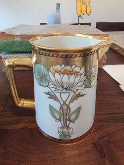 Hand painted pitcher, with stamp&signature