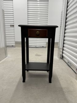 Wood Corner Table With Drawer