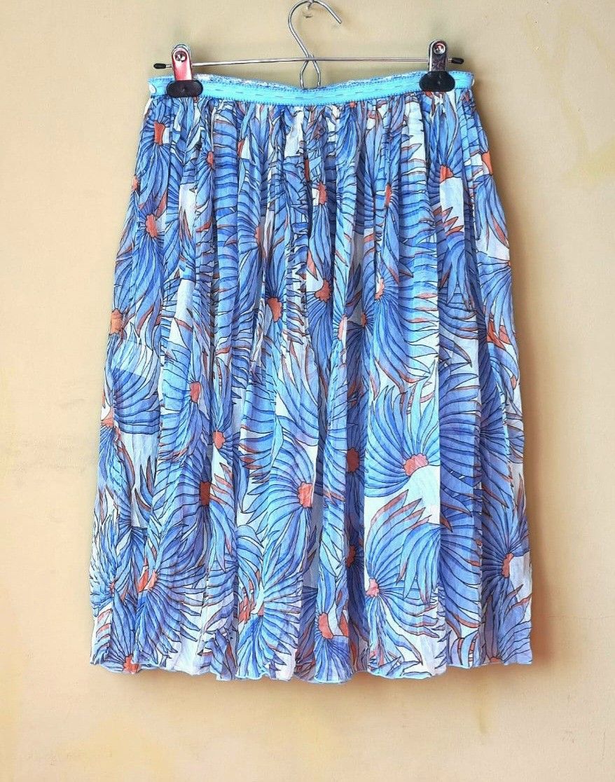 Tsumori Chisato Silk Pleated Skirt, Japanese brand Women's Size M Medium