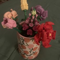 peach print flower vase (vase only)