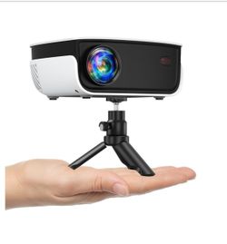 (7777-40) Mini Projector, NICPOW Portable Outdoor Movie Projector with Tripod, 1080P and 200" Supported Small Projector Compatible with TV Stick, Phon