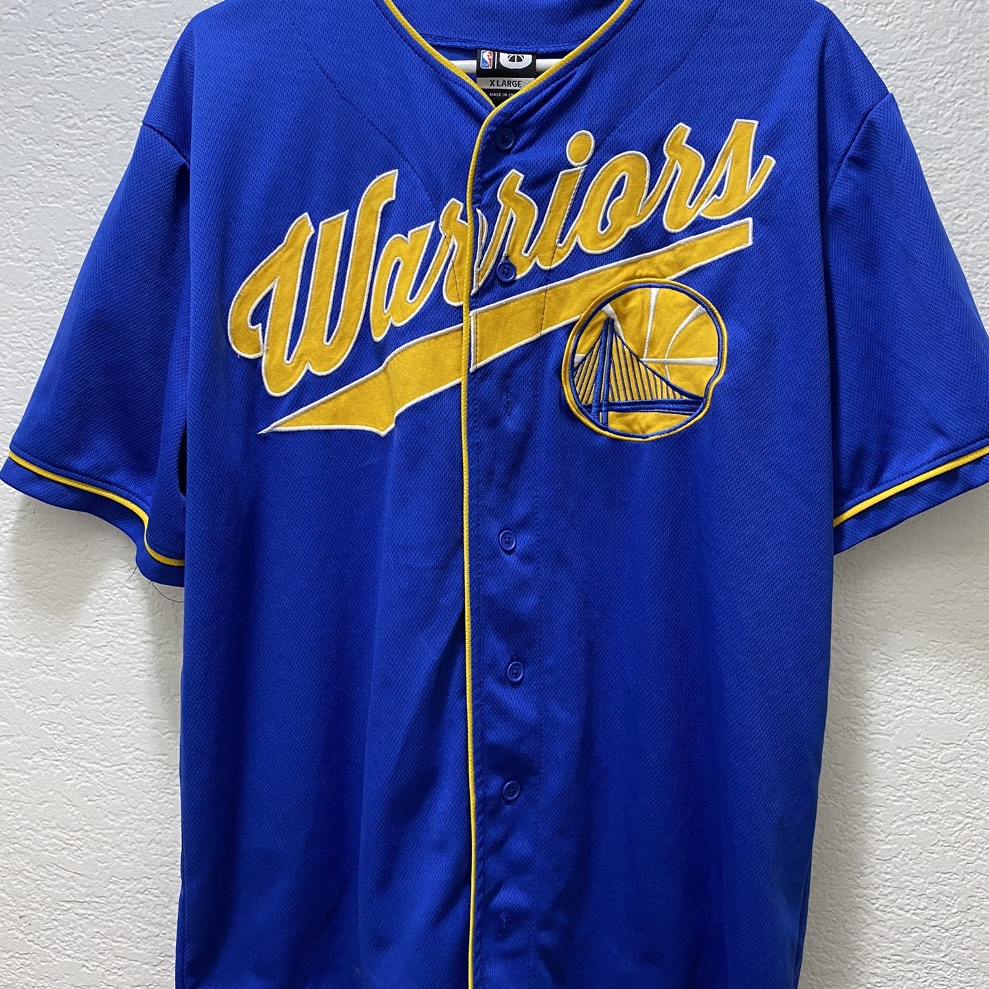 Black NBA Golden State Warriors Baseball Jersey