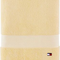 Tommy Hilfiger Modern American Solid Bath Towel, 30 X 54 Inches, 100% Cotton 574 GSM (Sunshine)( please follow my page all brand new )
