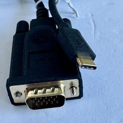 USB C to VGA Cable 3ft, VGA to USB C Cable for Monitor, Compatible with MacBook Pro/Air, iPad Pro, Phone, Laptop, Projector