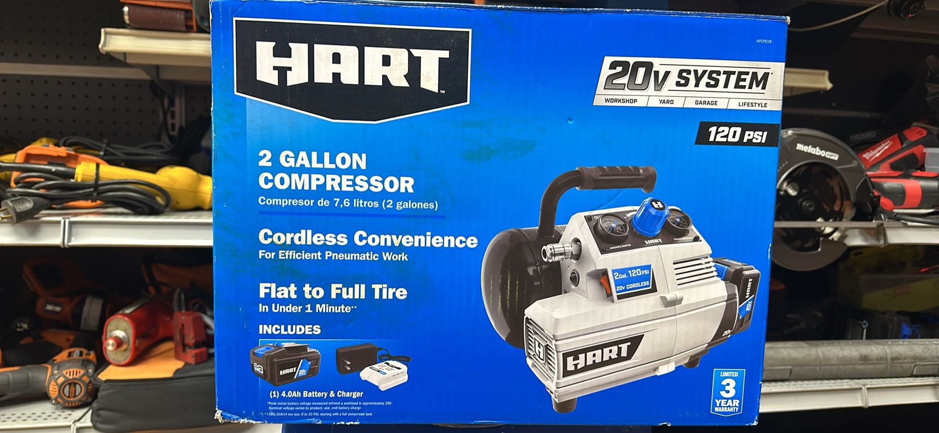 HART 20-Volt 2 Gallon Compressor (BATTERY AND CHARGER NOT INCLUDED