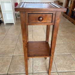Vintage Knotty Pine Stand/Table With Drawer