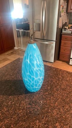 Beautiful mid-century color glass swag lamp