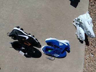 Brand new adidas Baseball Shoes Size 11, Nike Football Shoes Size12, Black Football Shoes Size 11 Brand New