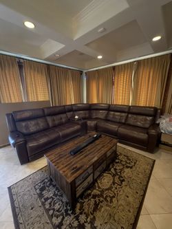 Recliner Brown Leather Sofa